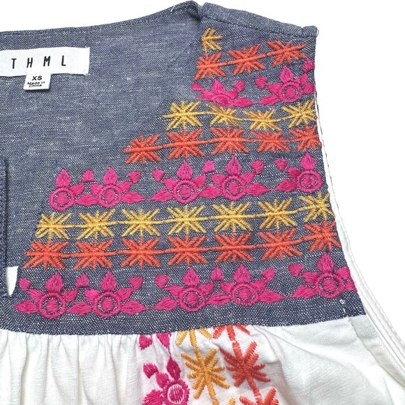 THML | Women | Boho Style Embroidered Sleeveless Top | Size XS - Picture 7 of 9
